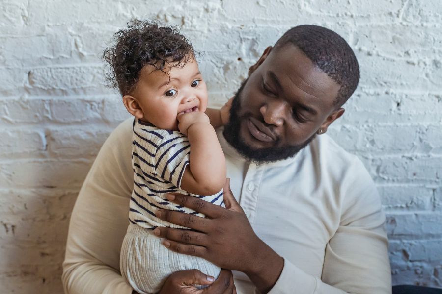 African American father with child